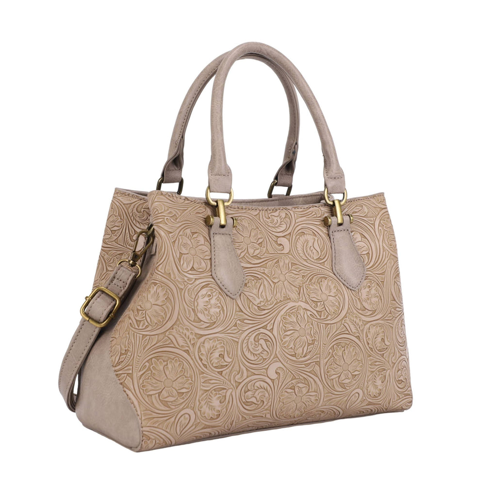 Bolsa con Grabado Floral - Beige
