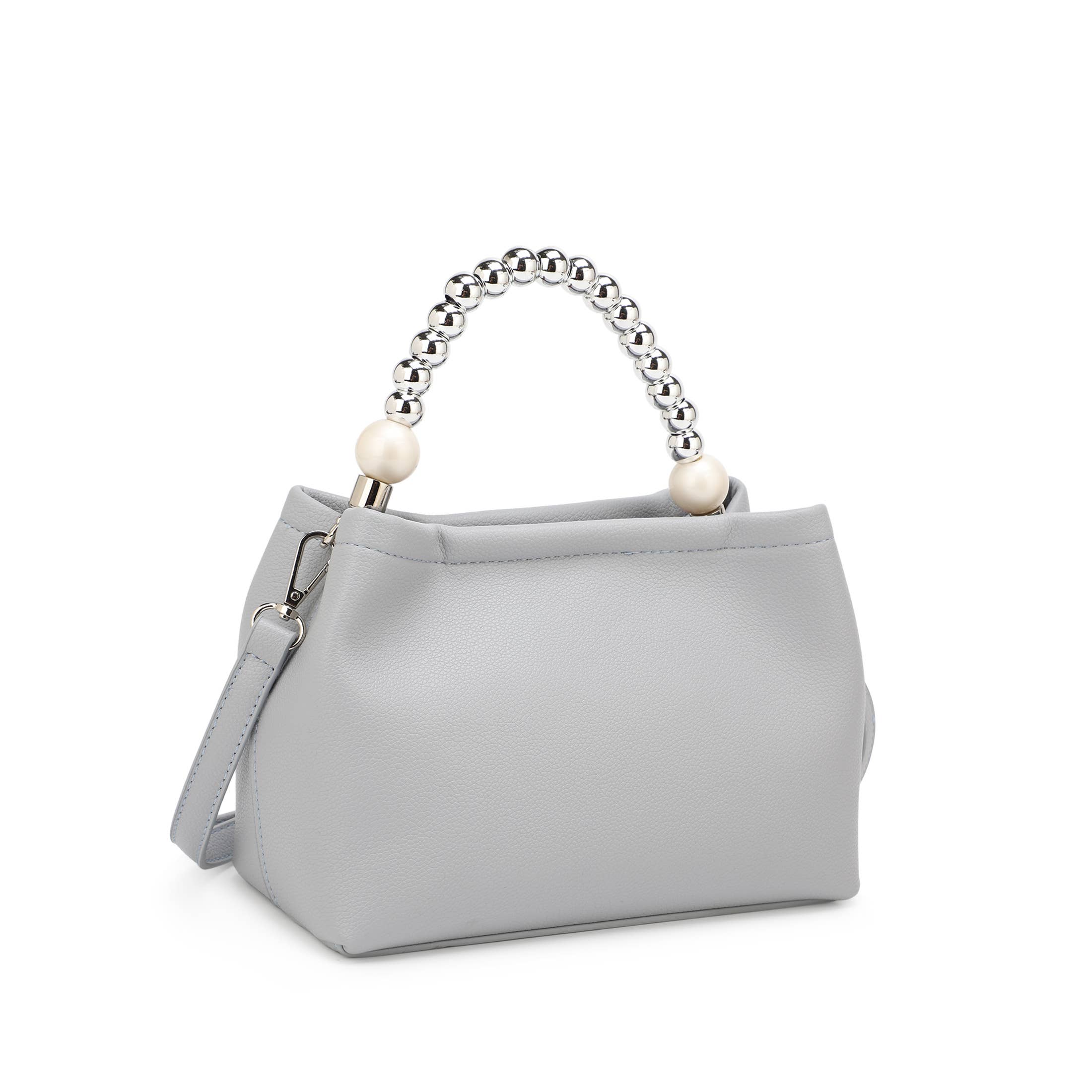 Bolso Negro Premium con Asa de Perlas - Material cuero vegano alta calidad ...