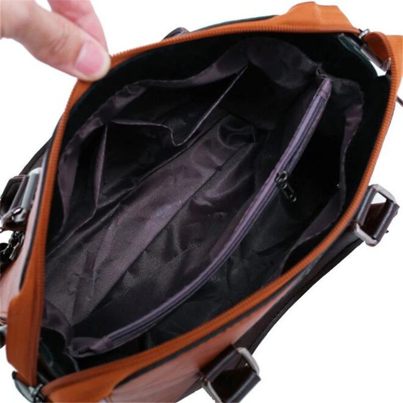 Bolso de borla compuesto para mujer Bolso de cuero de lujo Bolsos de mano de marcas famosas Diseñador Top-Handle Bolso de hombro femenino 4pcs/set.