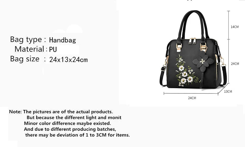 Bolso Crossbody con Bordado y Borlas - Cuero PU Elegante