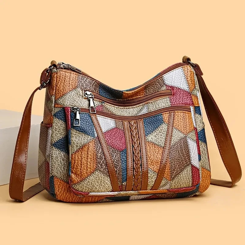 Bolso Crossbody Vintage con Múltiples Bolsillos - Retro Diario