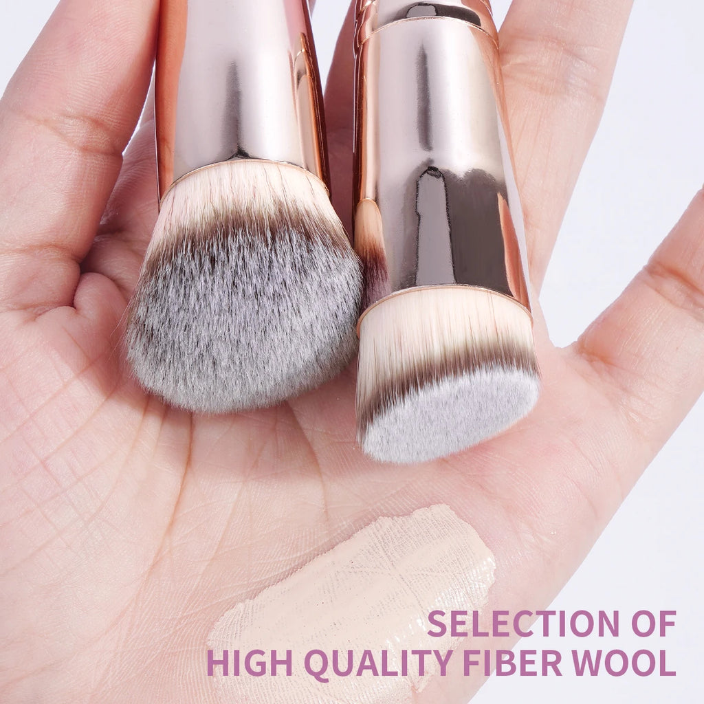 Set de 7 Brochas de Maquillaje - Base Corrector Sombras - Cerdas Suaves para Líquidos y Cremas