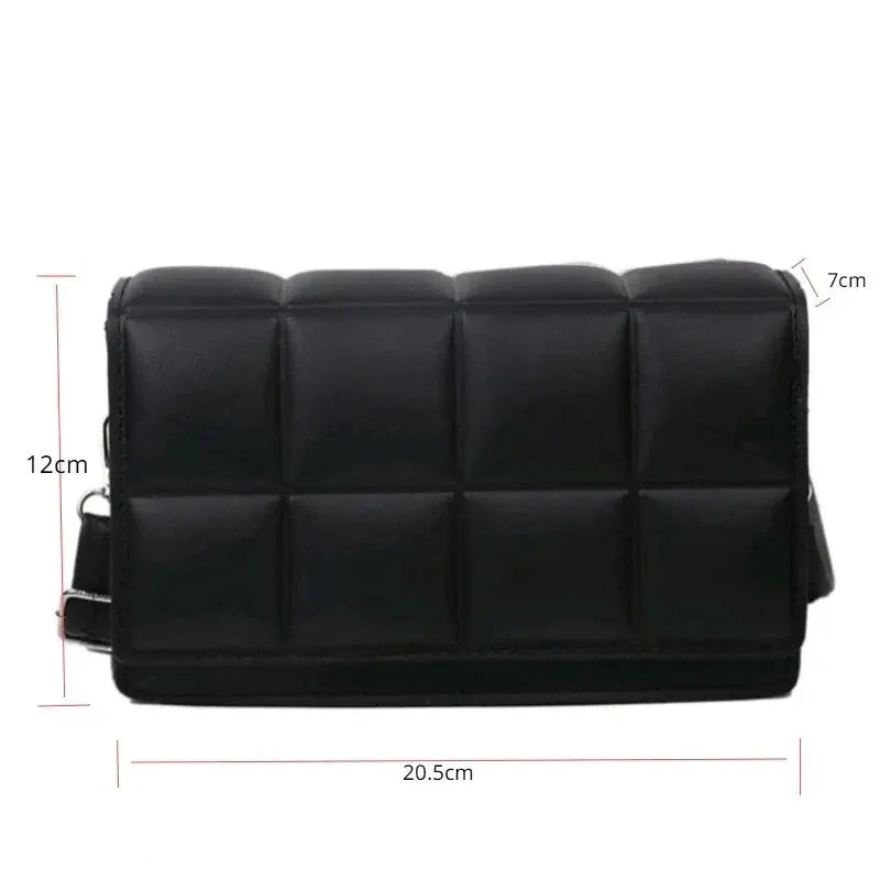 Bolso Crossbody Pequeño de Cuero PU - Diseño Cuadrado Moderno