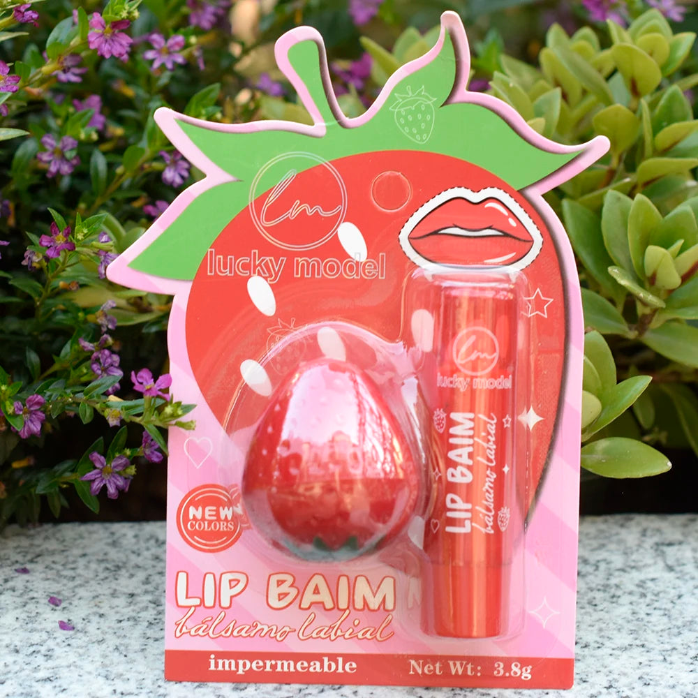 Set de Bálsamo Labial de Fresa - Hidratante Reparador con Cambio de Color
