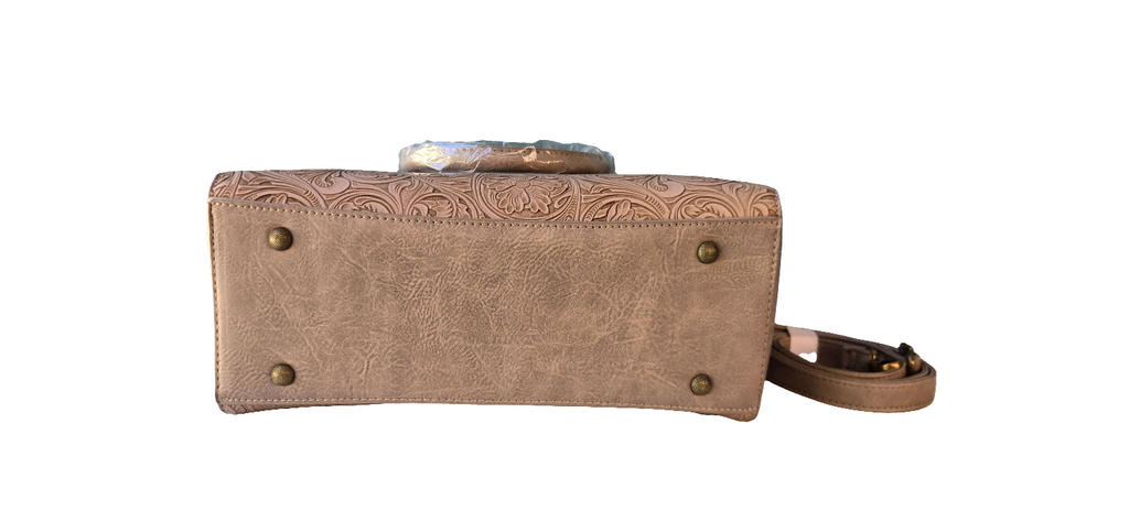 Bolsa con Grabado Floral - Beige