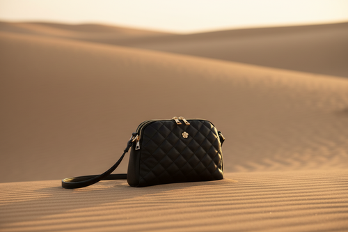Bolso Negro Intenso en el Desierto