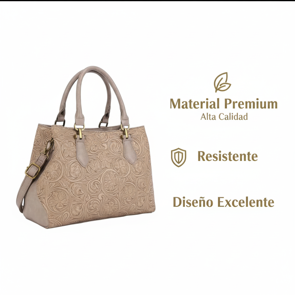 Especificaciones Material Premium - Bolsa Floral Beige