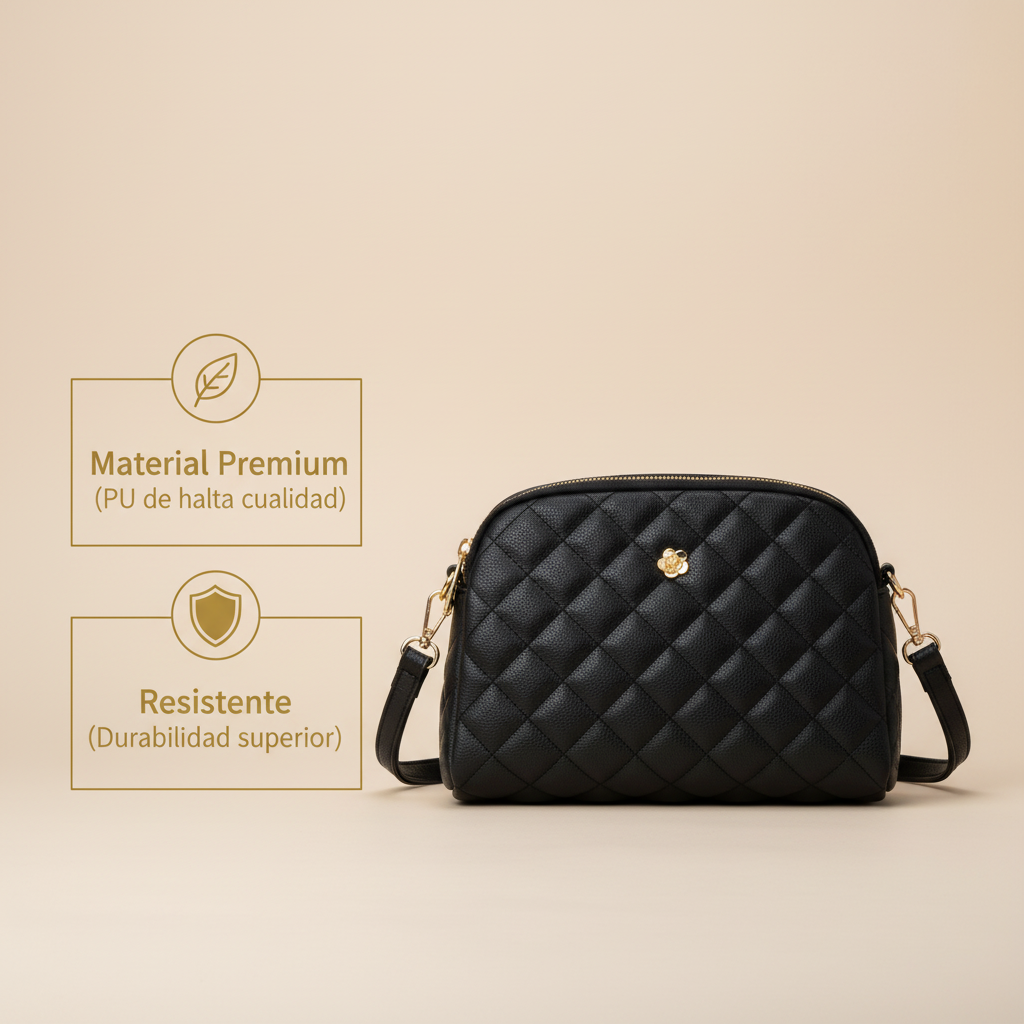 Especificaciones Material Premium - Bolso Negro Acolchado