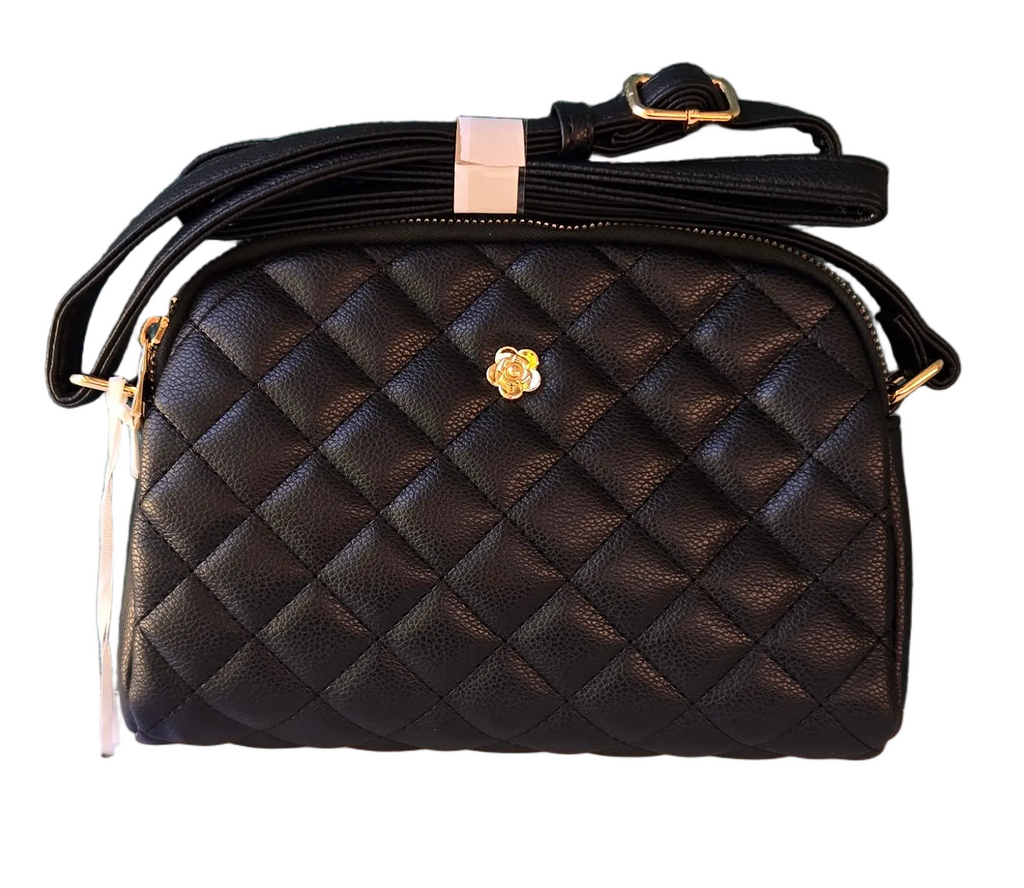 Bolso Crossbody Negro Acolchado con Moño - Material  Premium exelente calidad super recistente